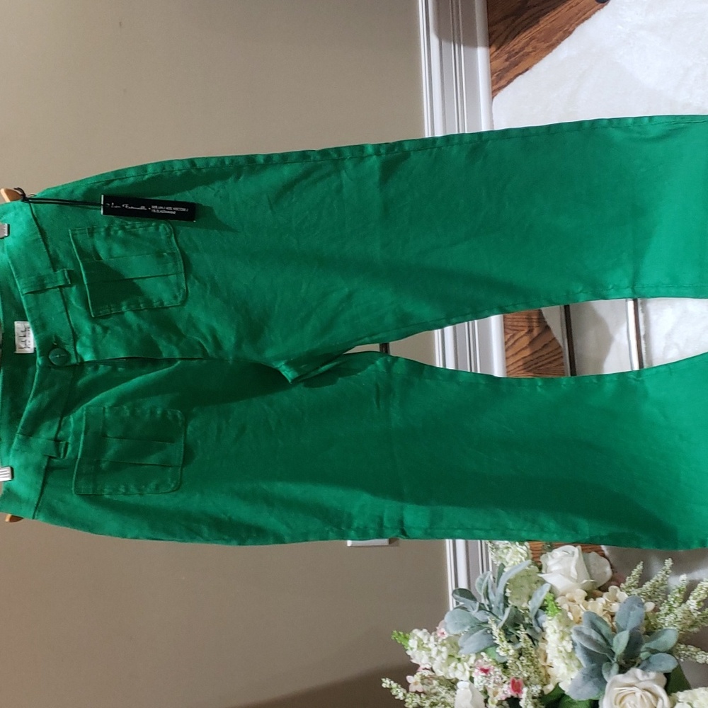 Nicole Miller Green Wide Leg Pants